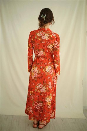 80ler Floral Elbise