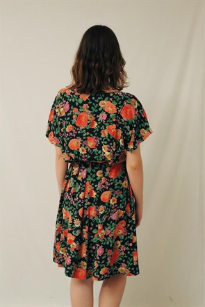 90lar Floral Elbise