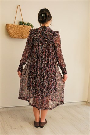 Şifon Floral Elbise